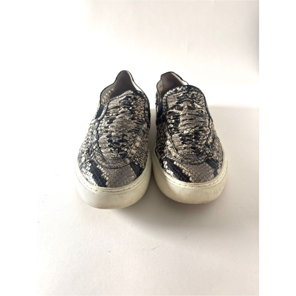 Tory Burch Snake-Print Slip-On Sneakers in Black and Cream